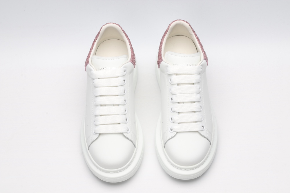 AMQ White & Rose Tiny Dancer Oversized Sneakers