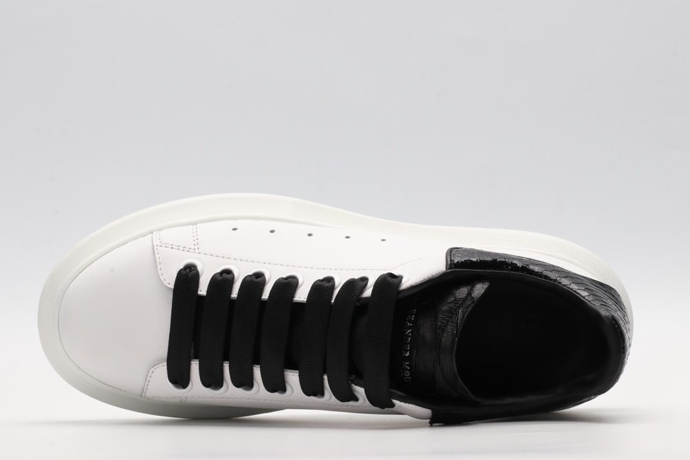 AMQ White & Black Python Oversized Sneakers