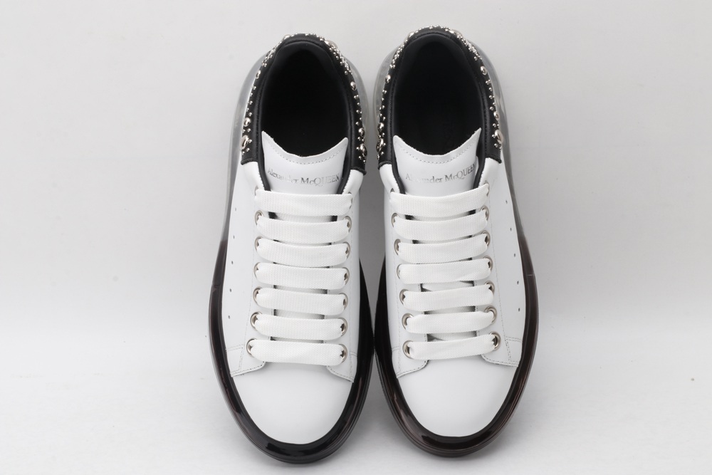 AMQ White Studded Logo Oversized Sneakers