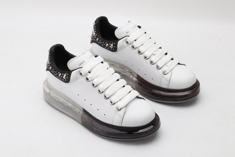 AMQ White Studded Logo Oversized Sneakers