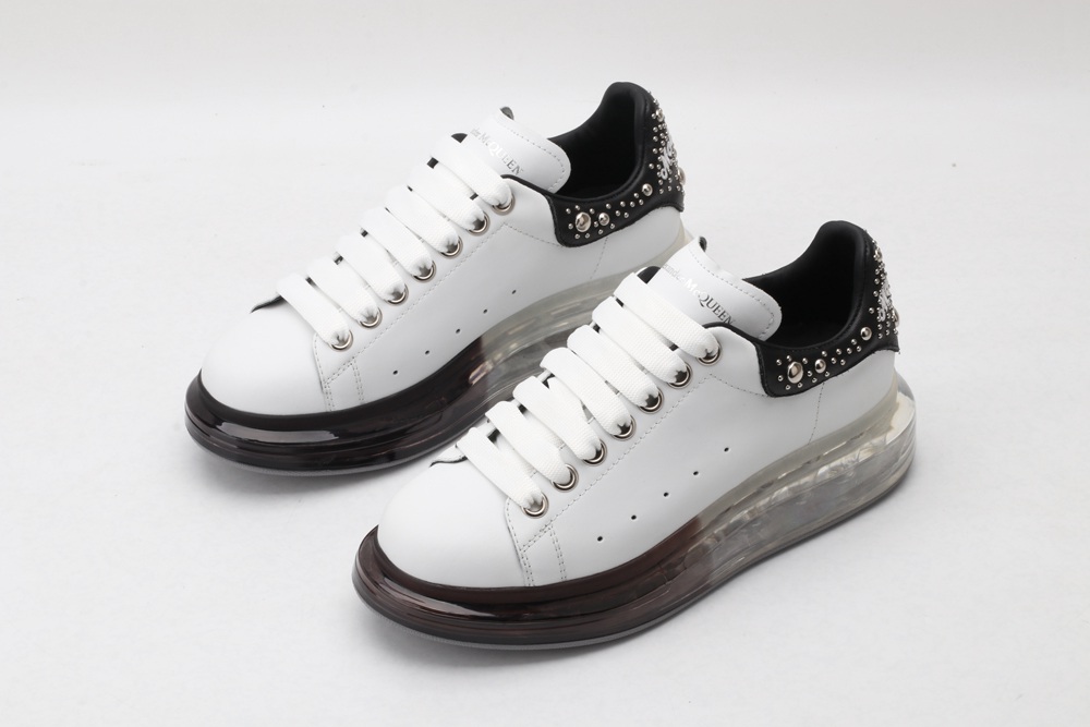 AMQ White Studded Logo Oversized Sneakers