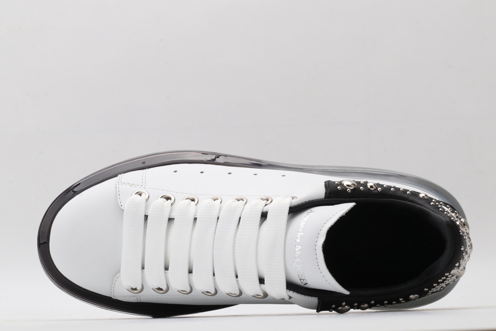 AMQ White Studded Logo Oversized Sneakers