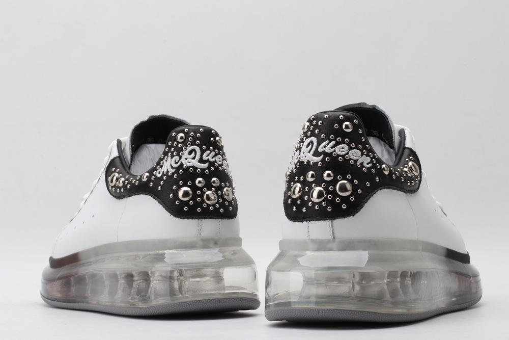 AMQ White Studded Logo Oversized Sneakers