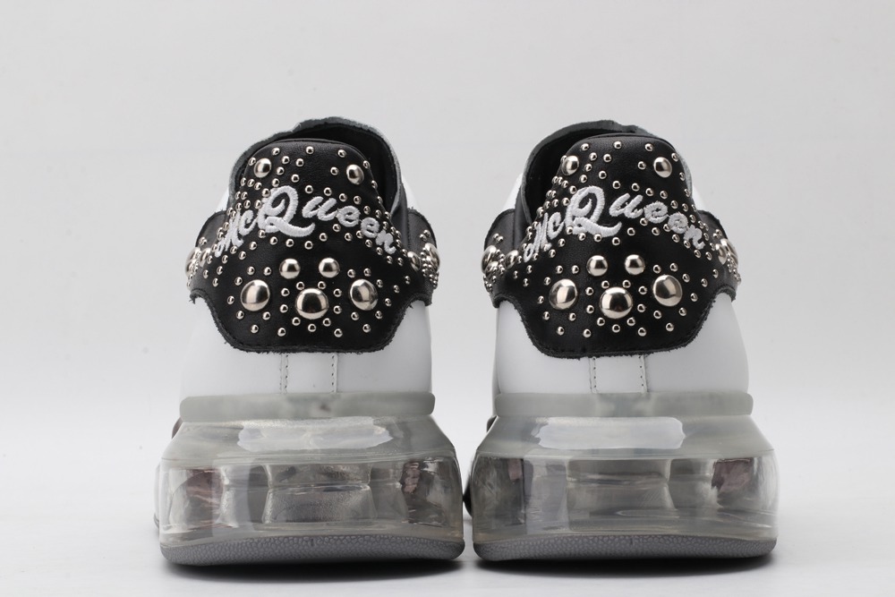 AMQ White Studded Logo Oversized Sneakers