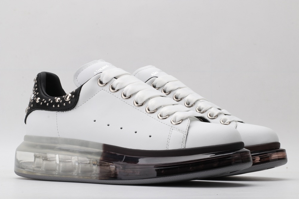 AMQ White Studded Logo Oversized Sneakers