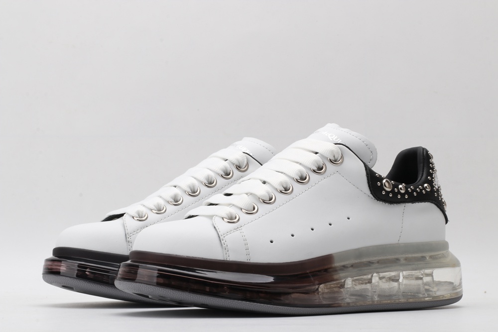 AMQ White Studded Logo Oversized Sneakers