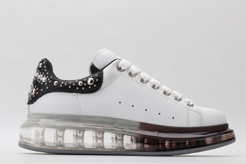 AMQ White Studded Logo Oversized Sneakers