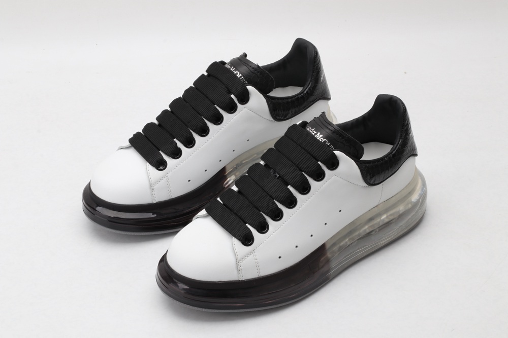 AMQ White & Black Python Oversized Sneakers