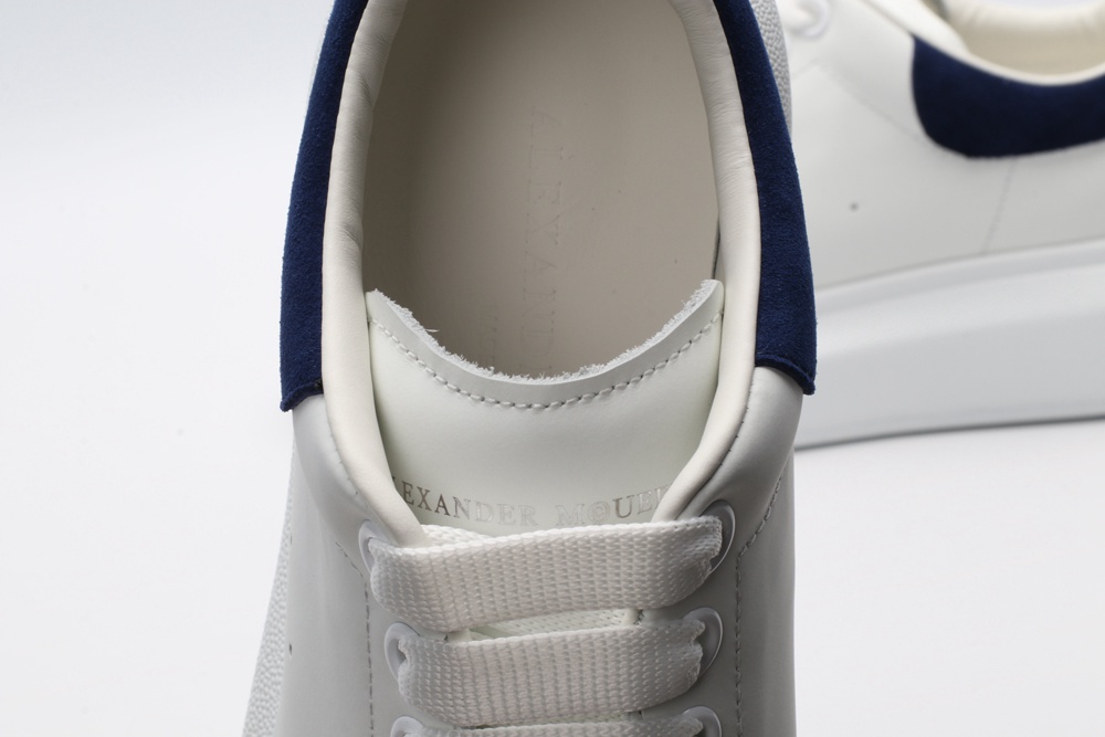 AMQ White & Navy Oversized Sneakers