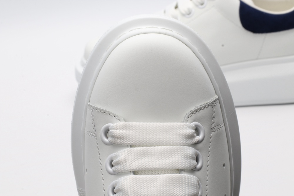 AMQ White & Navy Oversized Sneakers