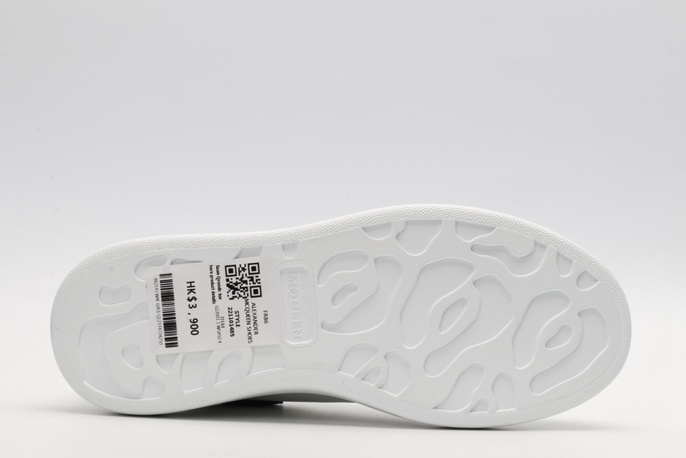 AMQ White & Navy Oversized Sneakers