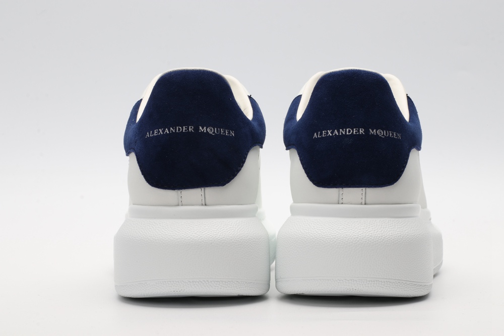 AMQ White & Navy Oversized Sneakers