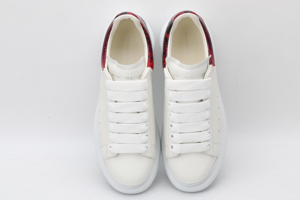 AMQ White & Red Python Oversized Sneakers