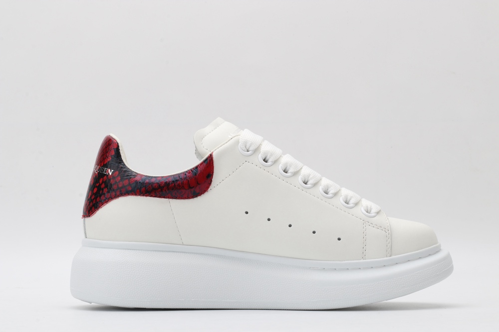 AMQ White & Red Python Oversized Sneakers