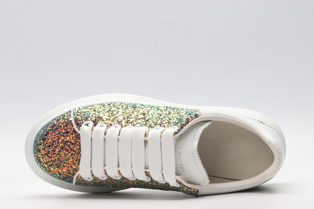 AMQ Shell glitter lace-up sneaker