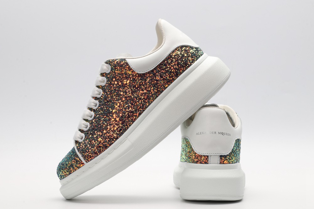 AMQ Shell glitter lace-up sneaker