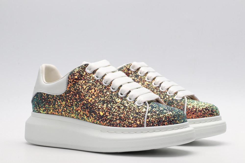 AMQ Shell glitter lace-up sneaker