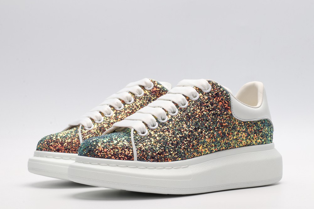 AMQ Shell glitter lace-up sneaker