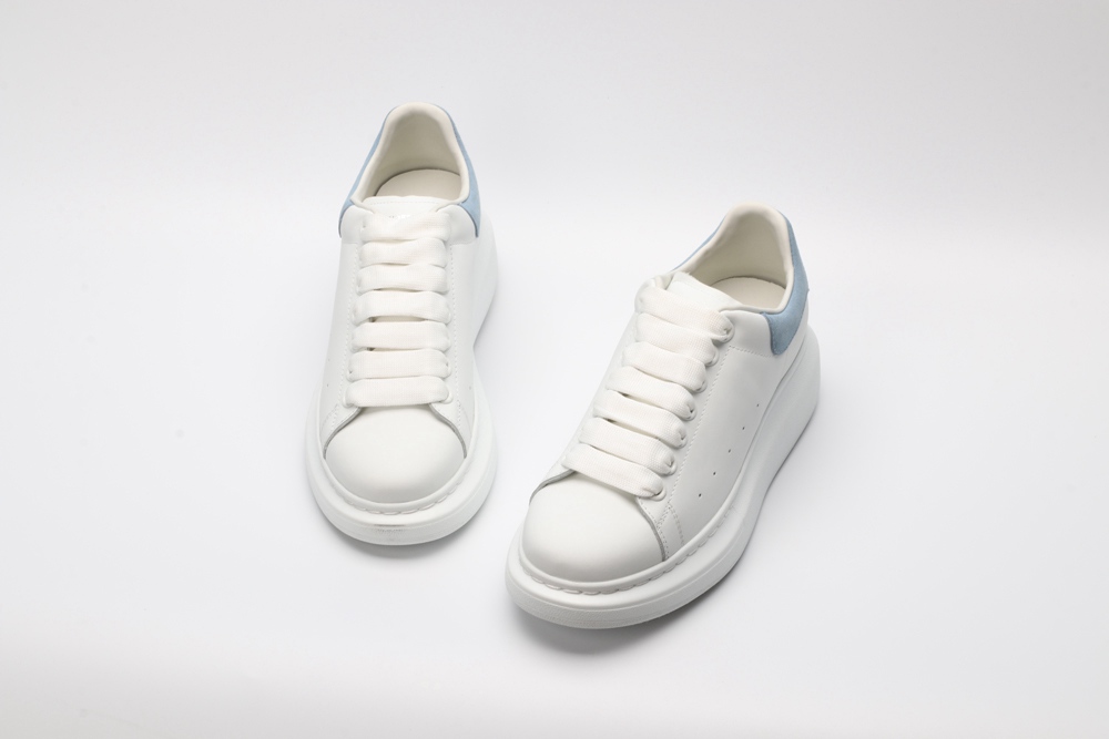 AMQ White & Blue Oversized Sneakers