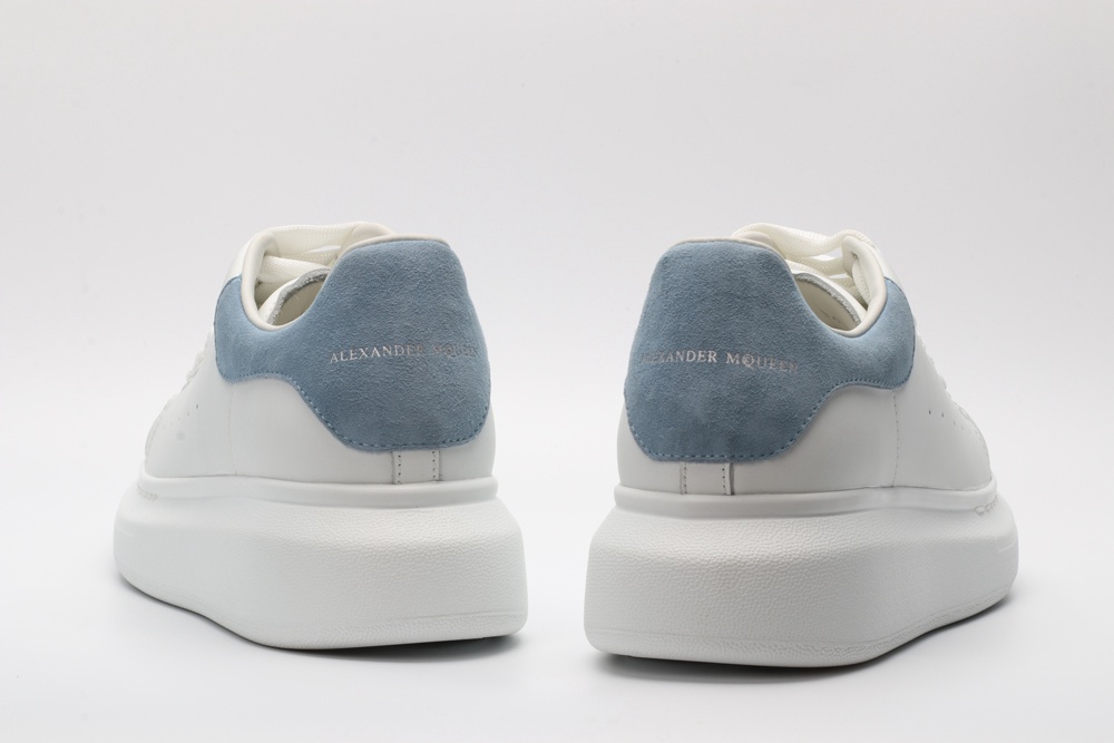 AMQ White & Blue Oversized Sneakers