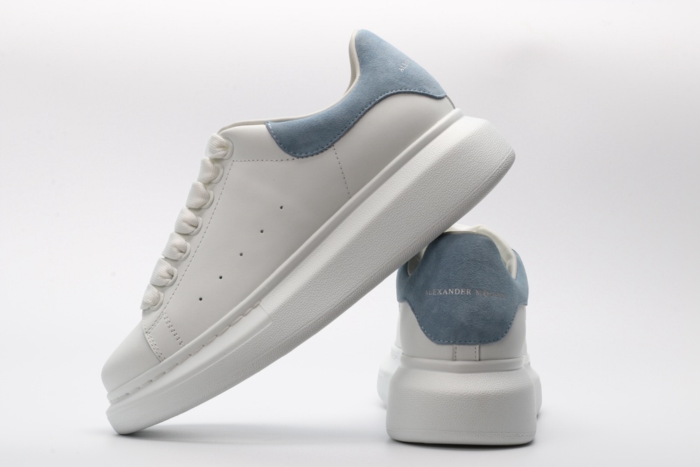 AMQ White & Blue Oversized Sneakers