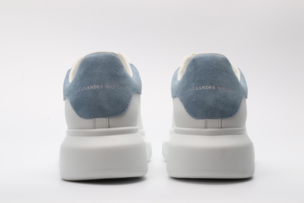 AMQ White & Blue Oversized Sneakers