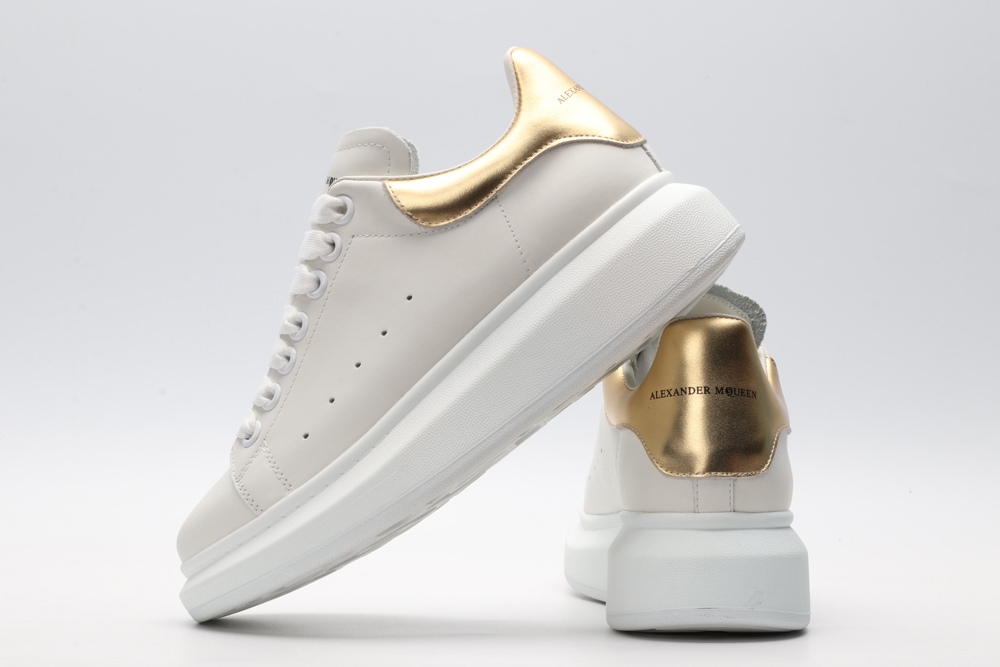 AMQ 40MM LEATHER & METALLIC LEATHER SNEAKERS