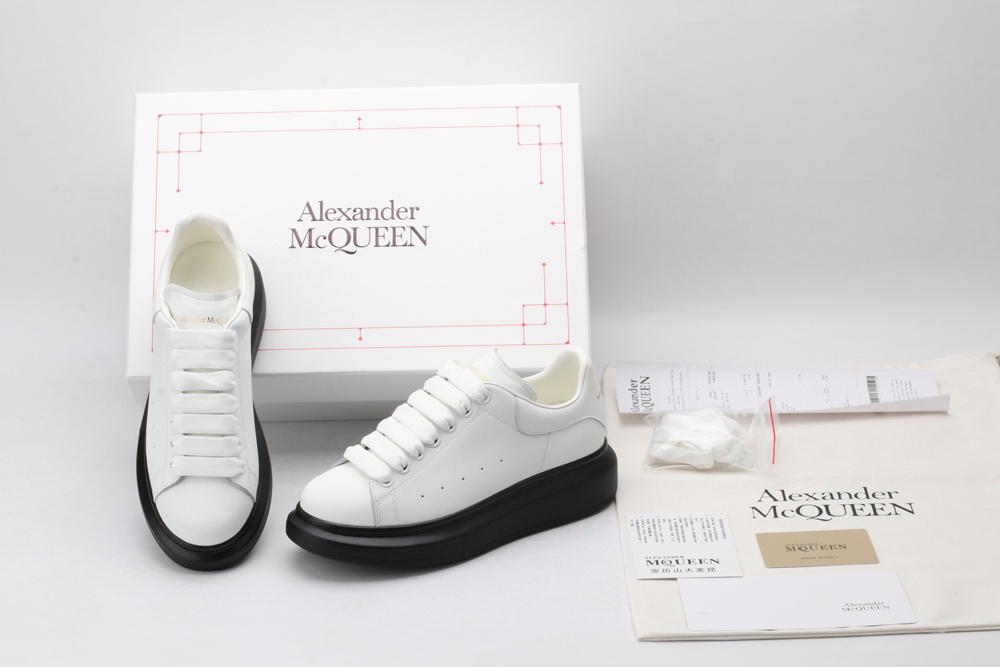 AMQ White & Black Oversized Sneakers
