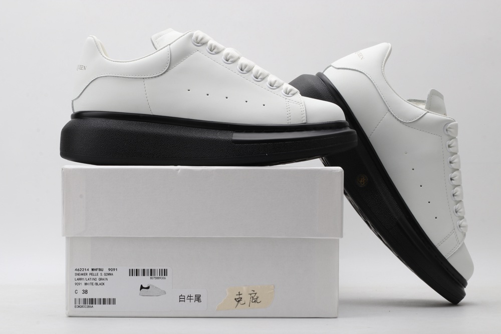 AMQ White & Black Oversized Sneakers