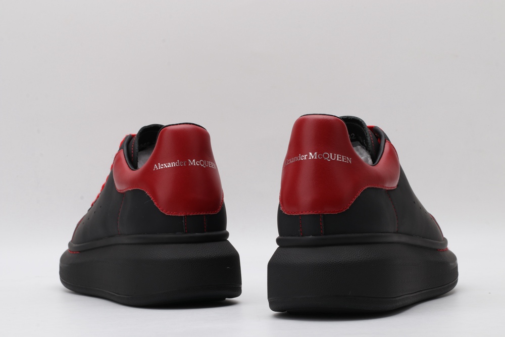 AMQ Black Oversized Leather Sneakers