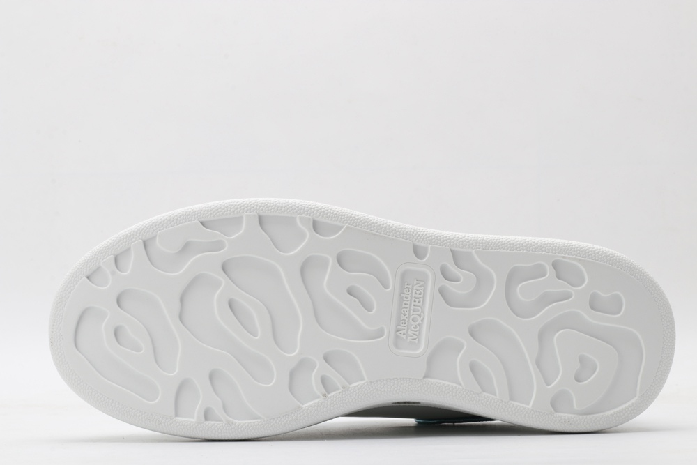 AMQ White & Blue Tiny Dancer Oversized Sneakers