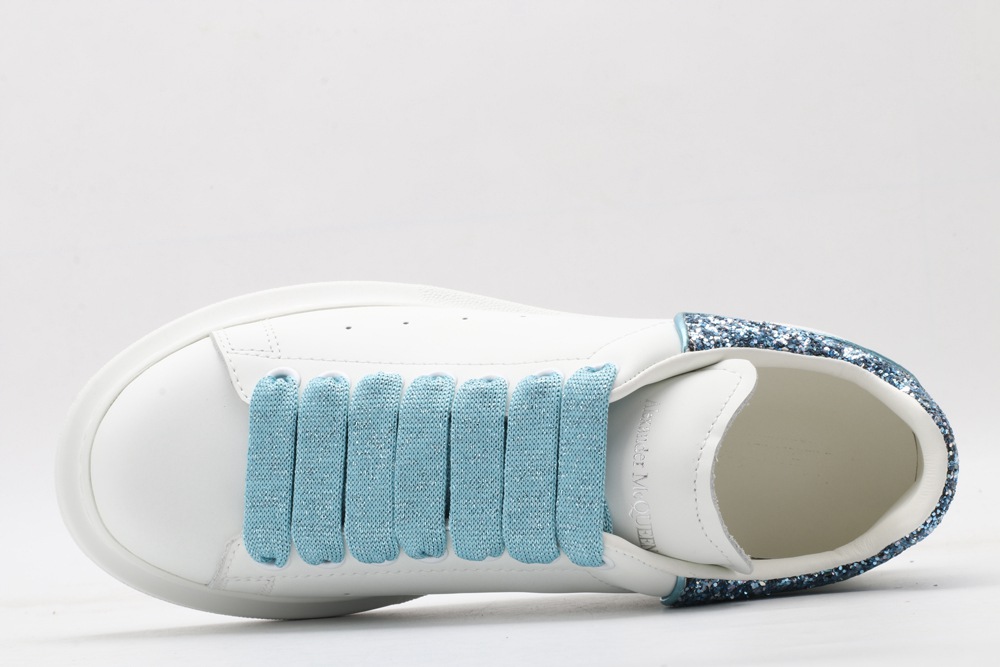 AMQ White & Blue Tiny Dancer Oversized Sneakers