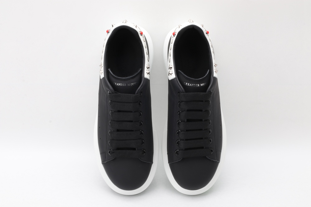 AMQ Black Studded Logo Oversized Sneakers