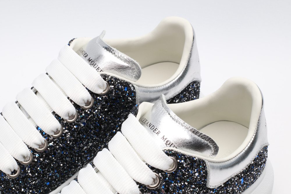 AMQ Shell glitter lace-up sneaker