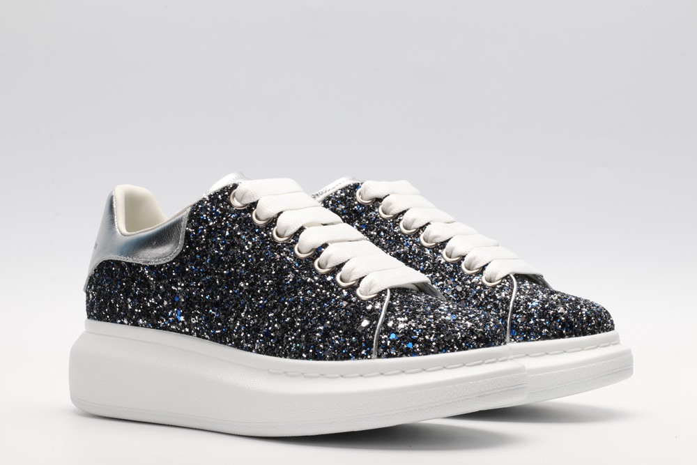 AMQ Shell glitter lace-up sneaker