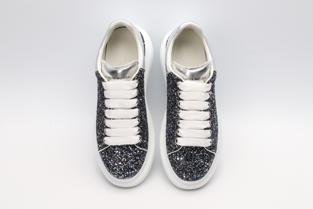 AMQ Shell glitter lace-up sneaker
