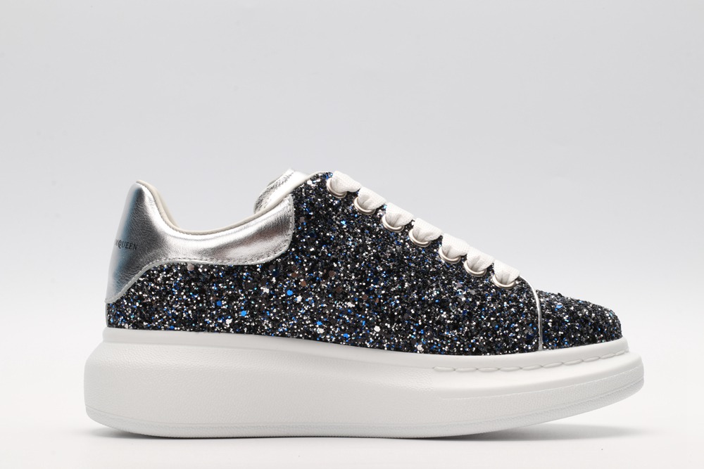 AMQ Shell glitter lace-up sneaker