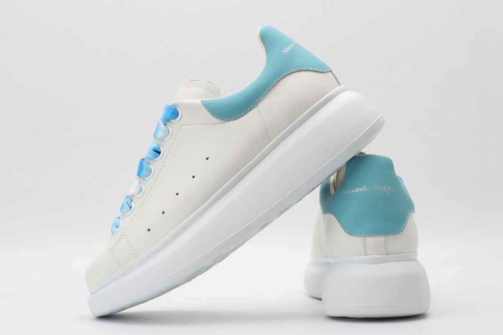 AMQ | Women 40mm Leather & Suede Sneakers White/Green