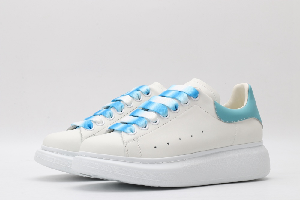 AMQ | Women 40mm Leather & Suede Sneakers White/Green